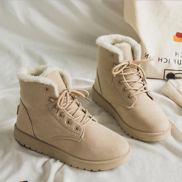 Boots Nữ Lót Lông Mùa Đông Siêu Ấm - Giày Boots Nữ Phong Cách Hàn Quốc | BigBuy360 - bigbuy360.vn