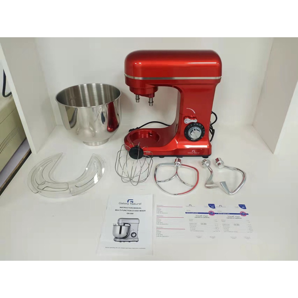 Máy nhào bột công nghiệp 8L 1600W GALAXY NATUREL công nghệ 2 càng đánh bột của Mỹ - Đánh được 2 kg bột khô