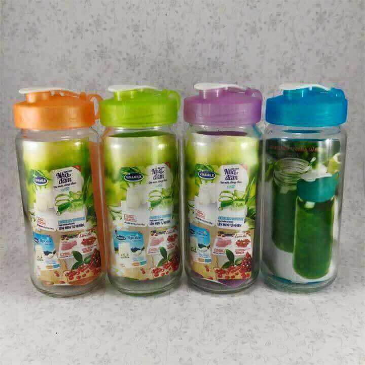 BÌNH NƯỚC THỦY TINH 330ML NHIỀU MÀU