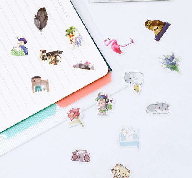 Set 32 sticker dán washi trang trí