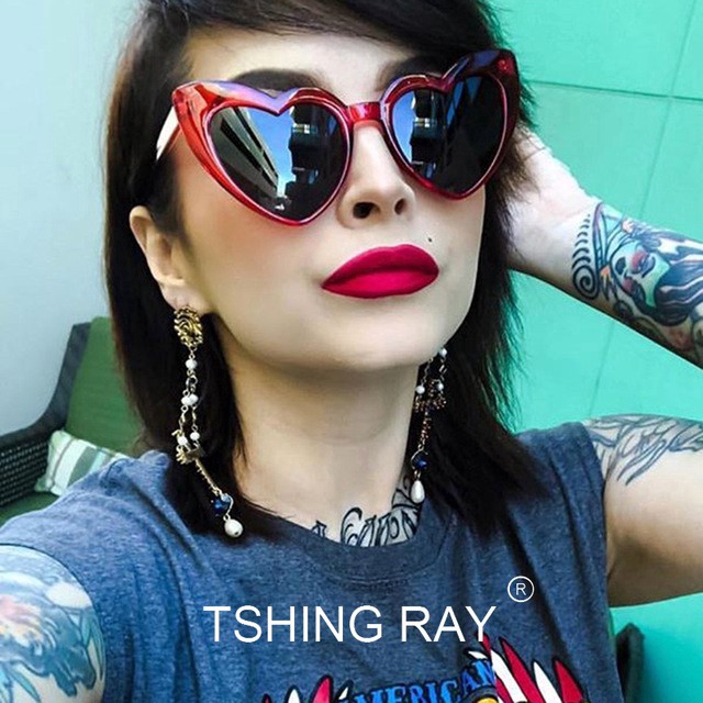 Kính mát gọng trái tim phong cách vintage cho nữ Samjune