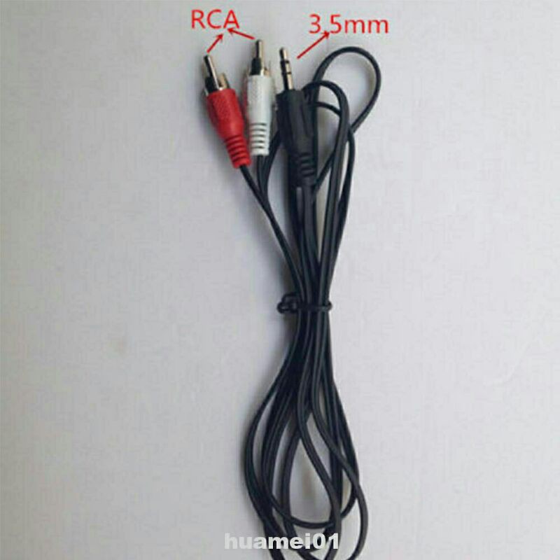 Đen Cáp Chuyển Đổi Âm Thanh Từ 3.5 mm Sang 2rca Dài 1m