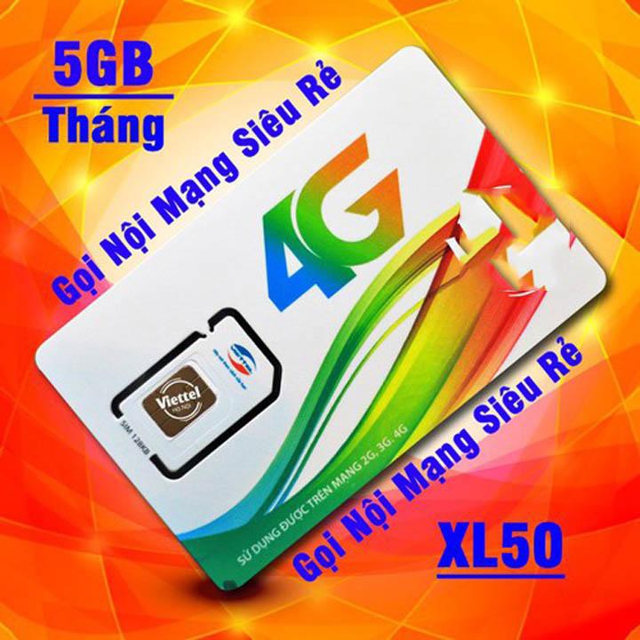 Sim Mạng - Nghe Gọi , Sim Viettel XL50 50K/Tháng Có 5GB Tốc Độ Cao