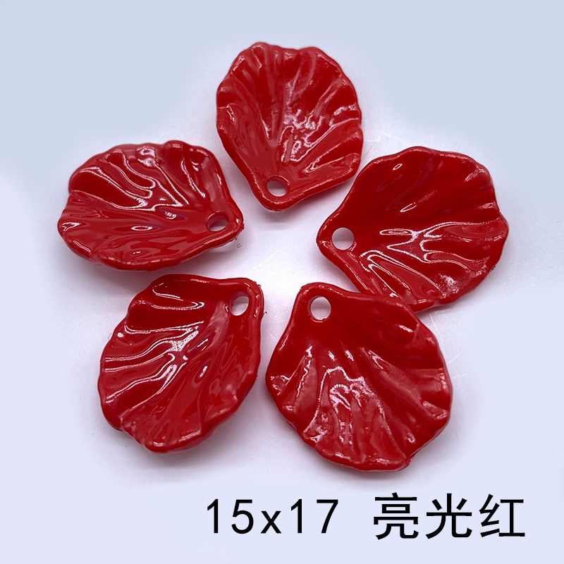 Cánh hoa bắp cải đỏ nhung size 15*17mm, Nguyên liệu làm trang sức cổ trang, Nguyên liệu diy