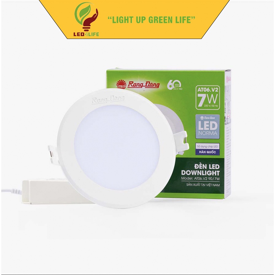Đèn LED âm trần downlight Rạng Đông Model AT06 khoét trần 90mm các loại công suất