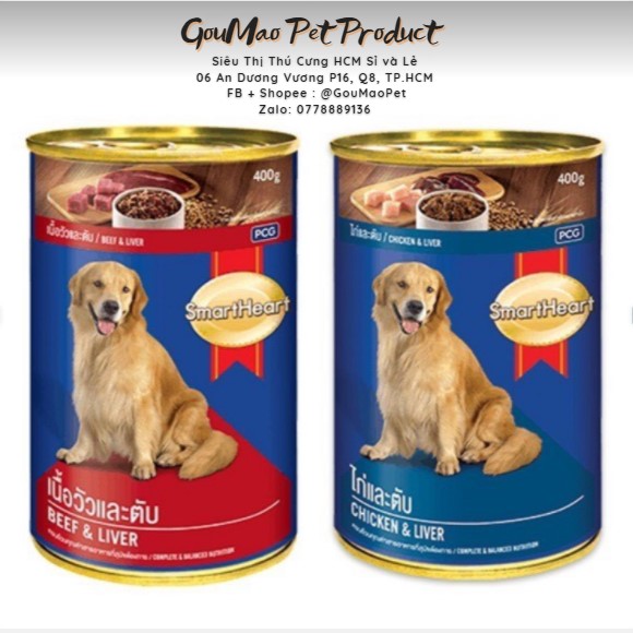 [400g] Pate Lon SmartHeart Cho Chó Vị Bò, Gà &amp; Gan- GouMao Pet