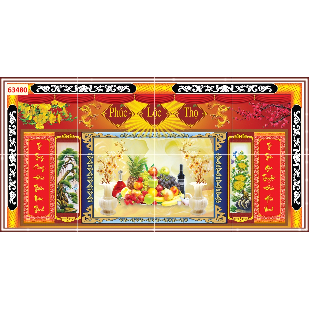 Tranh dán tường 3D Phòng Thờ Trang Nghiêm xé không rách, lau chùi thoải mái.