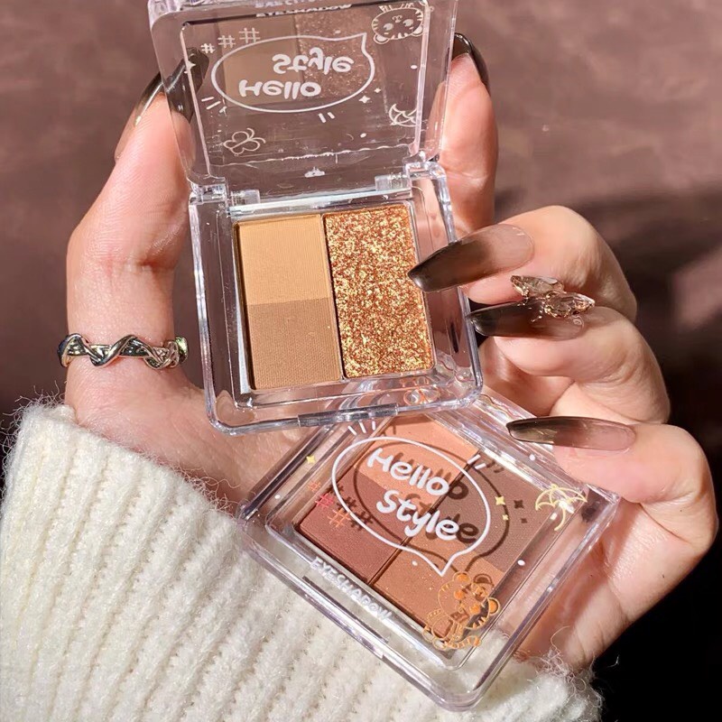 Bảng phấn mắt 4 ô màu SWEET MINT xinh xắn HELLO STYLE hotrend A Small But Solid Happiness Eyeshadow FACI01 SWMI23 HELL01
