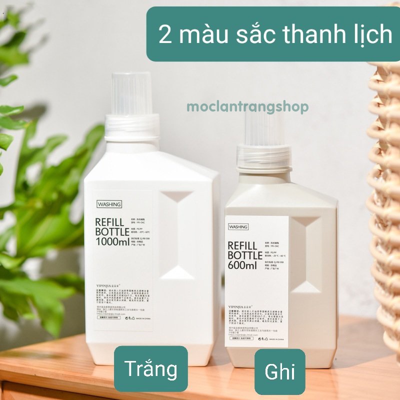 Chai đựng nước giặt nước xả vải có vòi rót chống tràn, bình lọ chiết đựng nước lau nhà dung dịch nước đa năng nắp xoáy