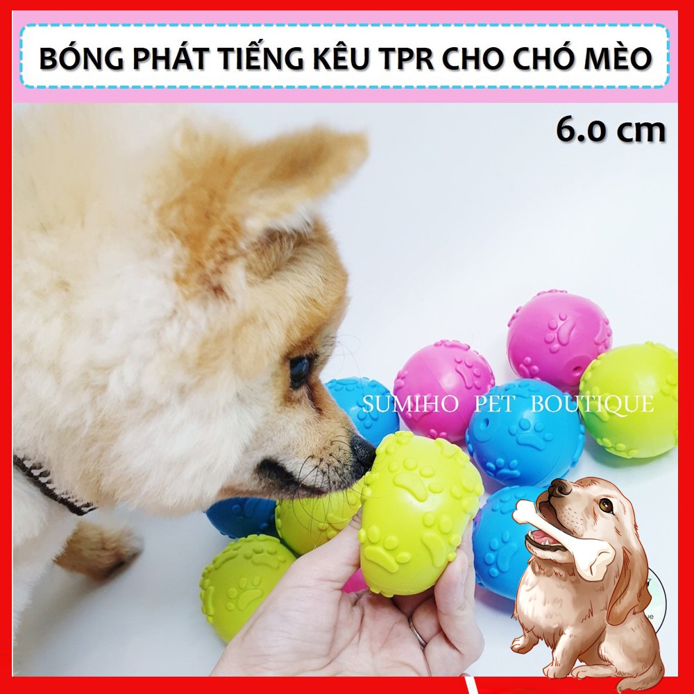 Đồ chơi tương tác với thú cưng Sumiho - Bóng tròn phát âm thanh chút chít (giao màu ngẫu nhiên)