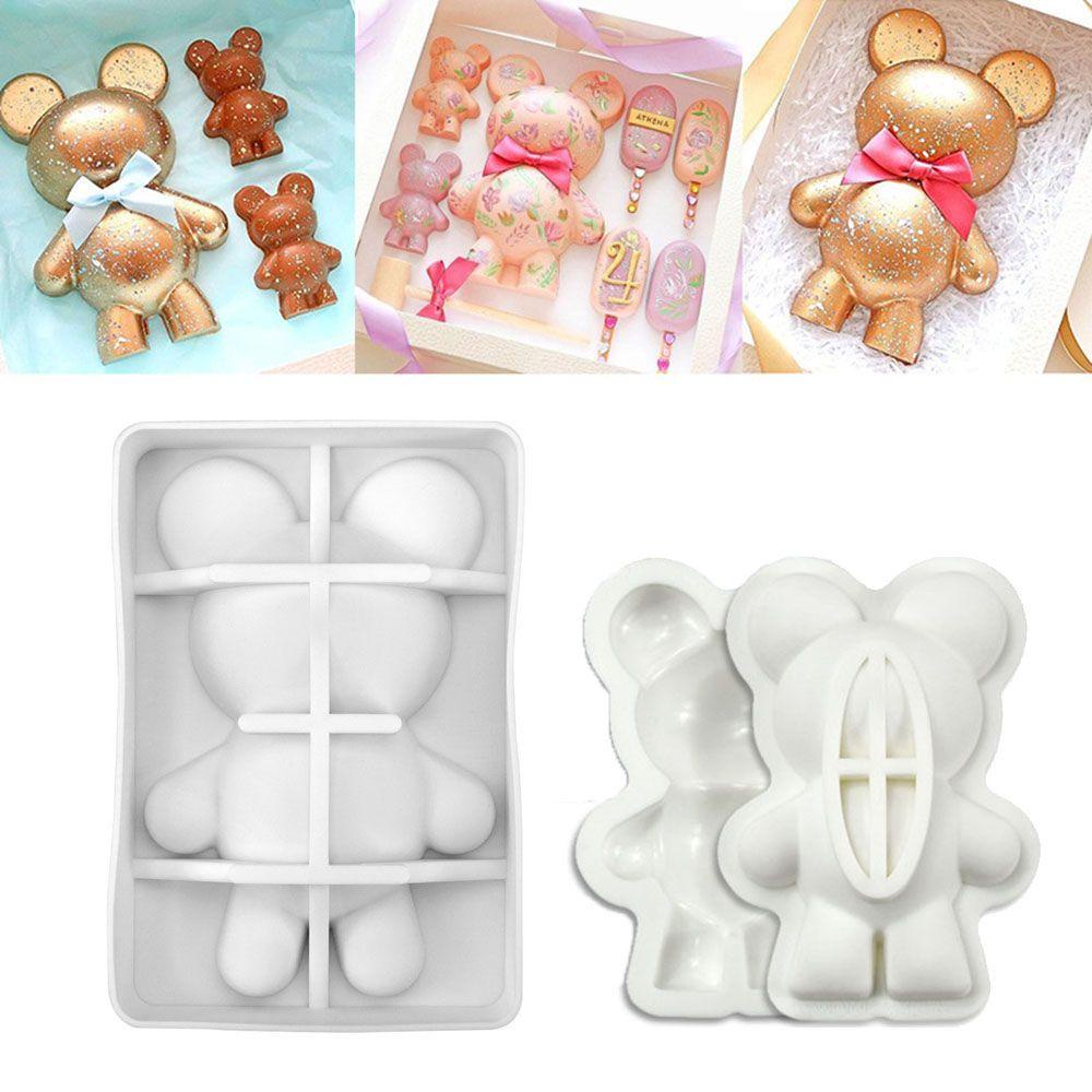 KENT DIY3D bear-shaped chocolate cake making mold art decoration reusable and easy to use