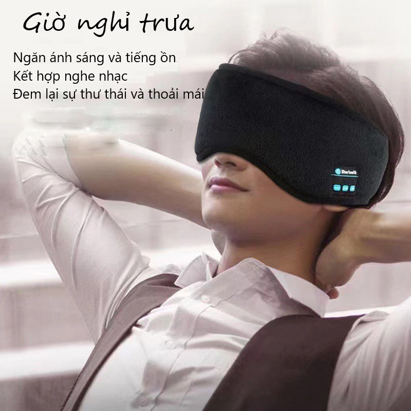Đồ Bịt Mắt Ngủ Tích Hợp Tai Nghe Kết Nối Bluetooth 5.0 Home Utilities Mềm Mại Thoáng Khí Giúp Ngủ Ngon