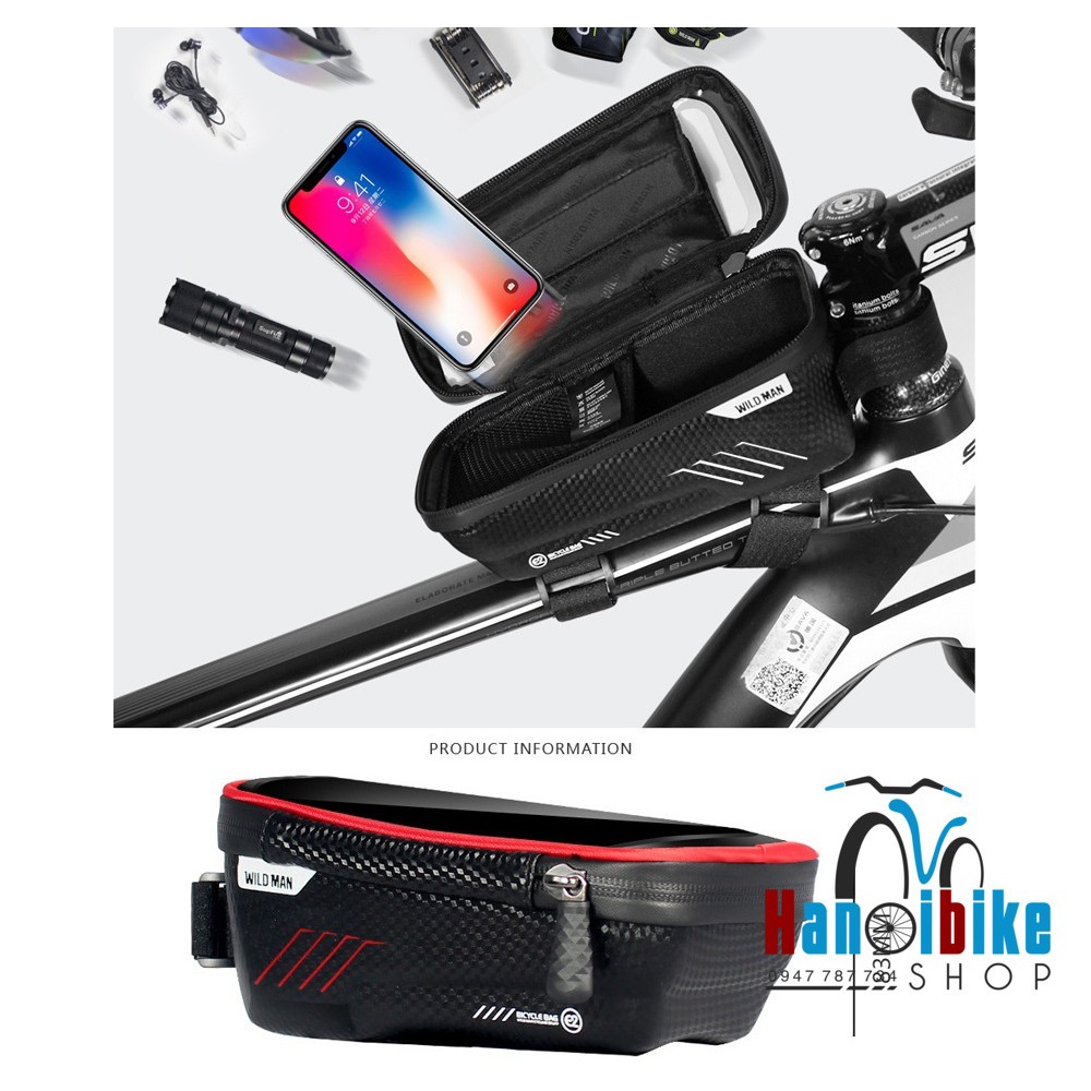 Túi khung đơn trên xe đạp Wildman dùng được điện thoại