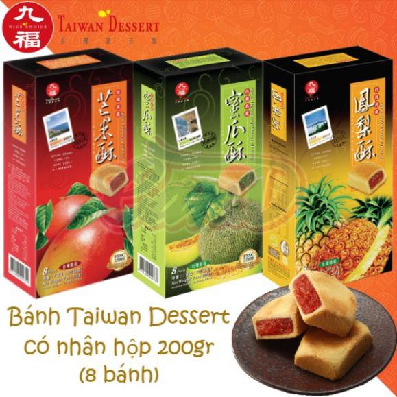 (3 vị) Bánh Taiwan Dessert có nhân hộp 200gr (8 bánh)