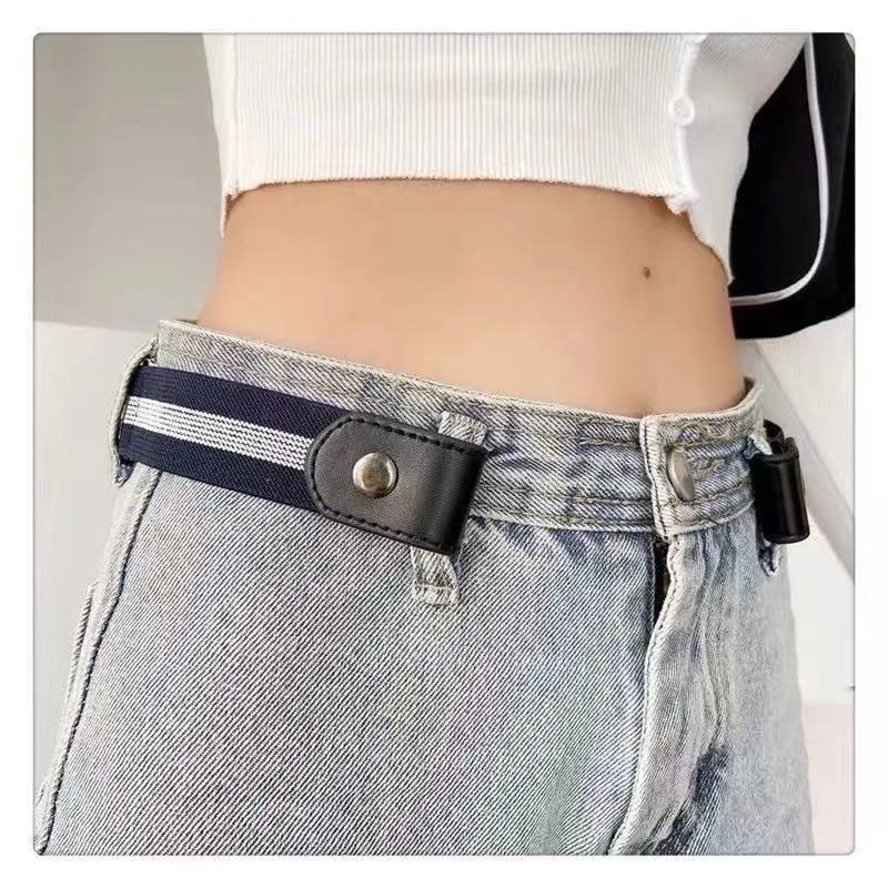 Thắt lưng lười dây chun có nút gài, nút cài bấm, khuy cài bấm điều chỉnh lưng quần Jean, quần bò cạp rộng -shopbelinh