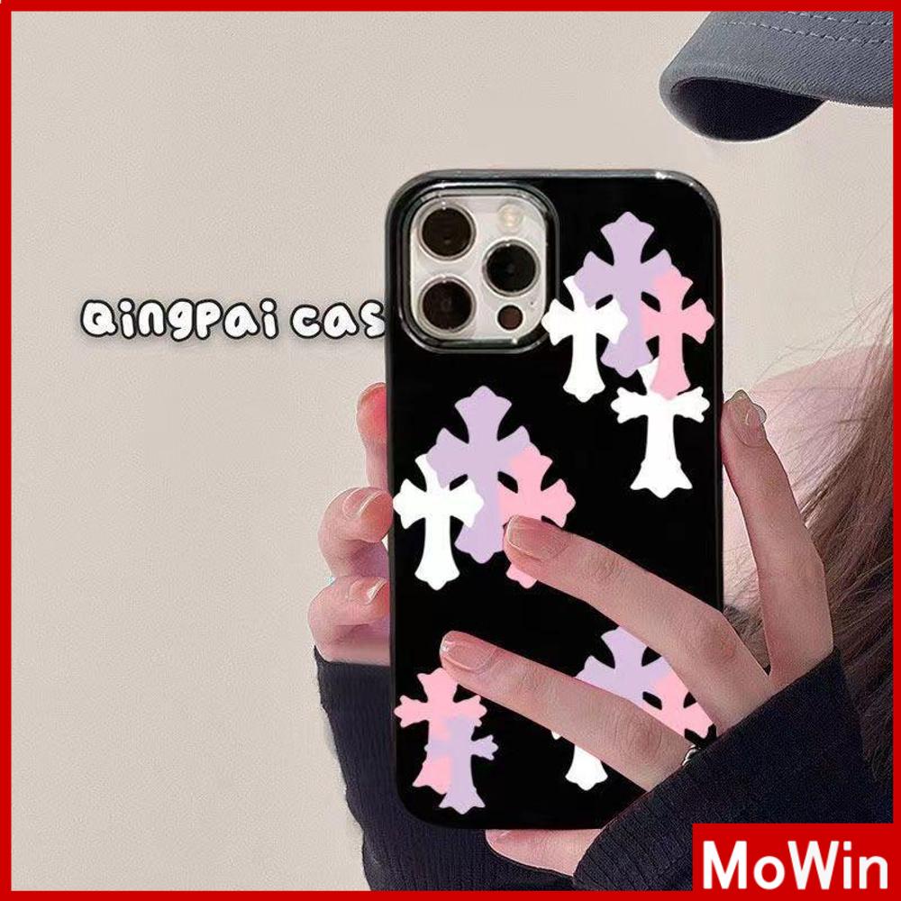 Ốp điện thoại TPU màu đen họa tiết hồng chống sốc thích hợp cho iPhone 13 Pro Max /12
