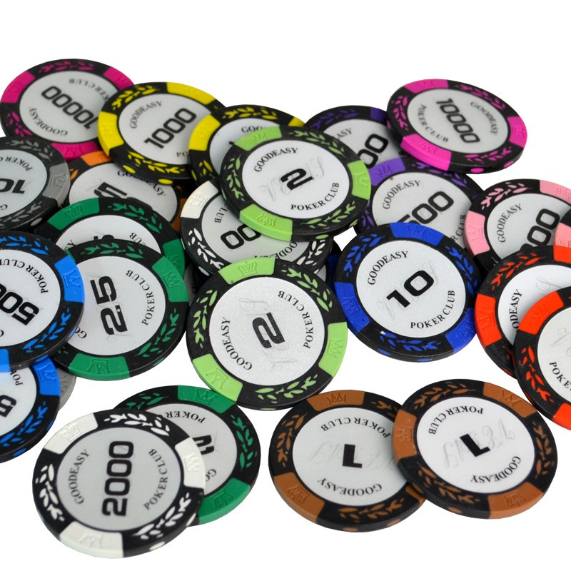 Combo 10 Chip Poker Phỉnh Poker Hình Bông Lúa Có Số Cao Cấp