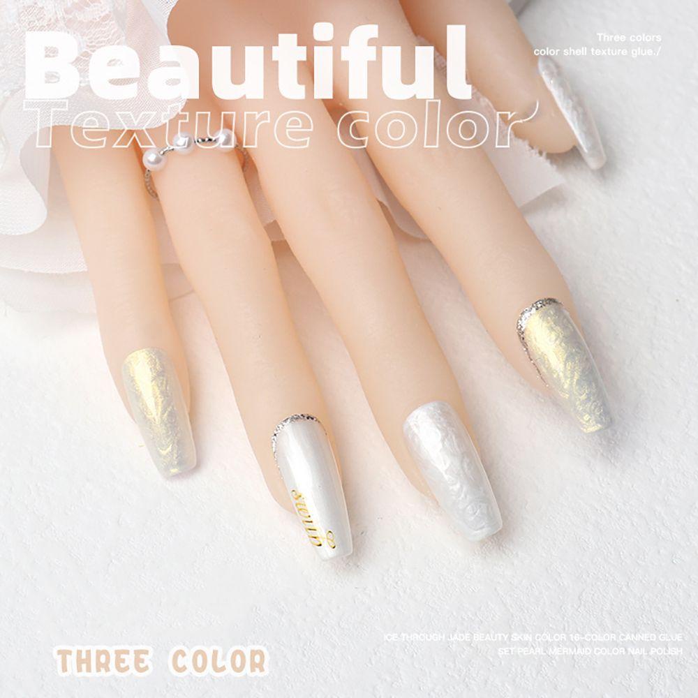 [Hàng mới về] Gel sơn móng tay sợi ngọc trai vỏ sò kim tuyến bán vĩnh viễn ngâm để tẩy móng thời trang thu đông 10ml
