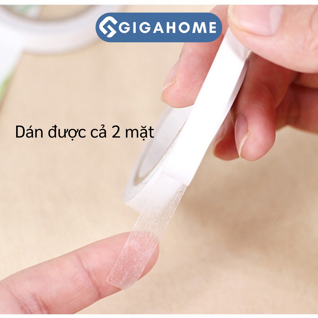 Cuộn Băng Keo 2 Mặt GIGAHOME 0.8cmx6m Siêu Bám Dính 6556