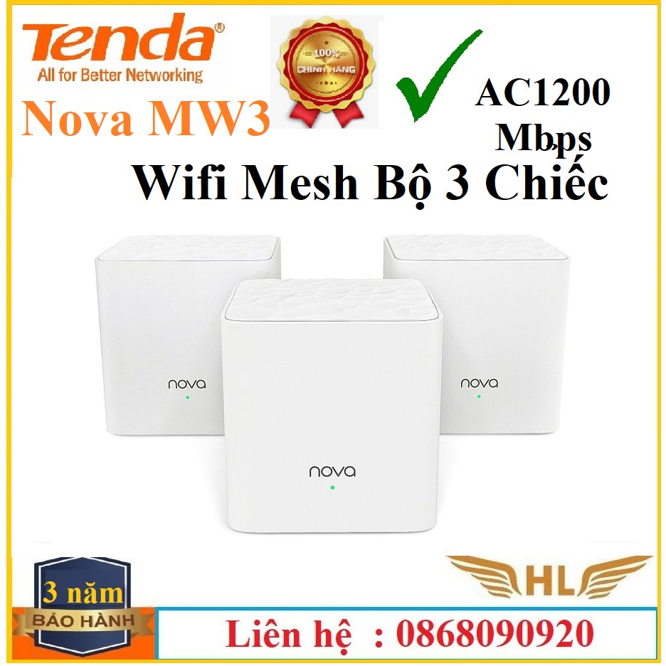 Bộ Phát Wifi Mesh AC1200 Tenda MW3 ( 3 cục ) -Hàng Chính Hãng