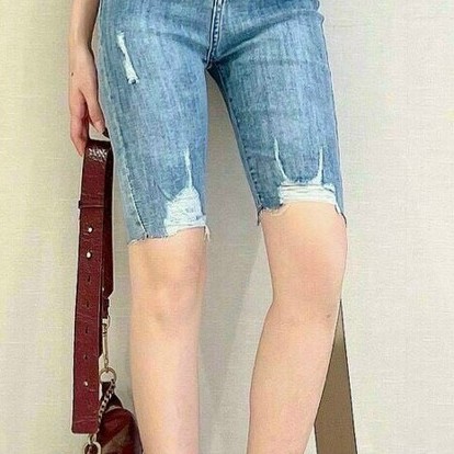 Quần lửng nữ rách , quần jeans nữ ôm tôn dáng , quần chuẩn shop năng động trẻ trung , T-Fashion Shop M806