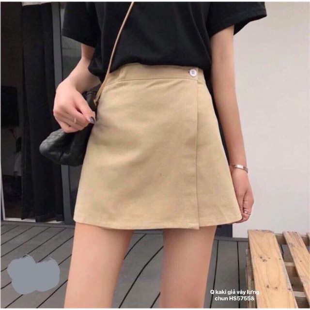 Quần kaki giả váy chun lưng (HS)