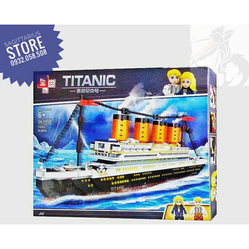 Bộ lego zhegao ql5908 lắp ráp tàu titanic  1202 mảnh  hot - ảnh sản phẩm 6