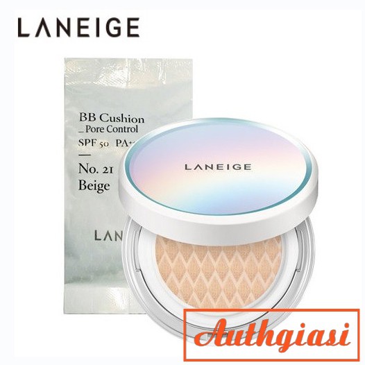 Phấn nước Laneige BB Cushion Whitening / Pore Control cao cấp siêu mịn tự nhiên [2 lõi]