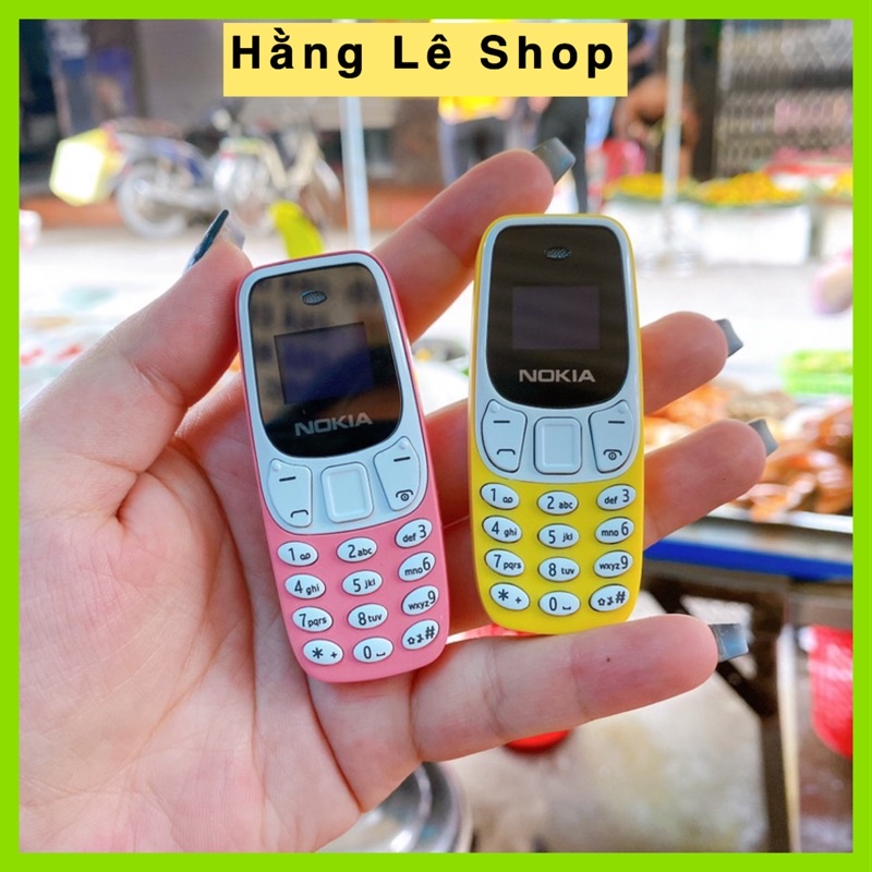 Điện thoai mini 2 sim siêu cute bán sỉ 7 màu: đỏ, vàng, cam, đen, xanh, hồng , xám