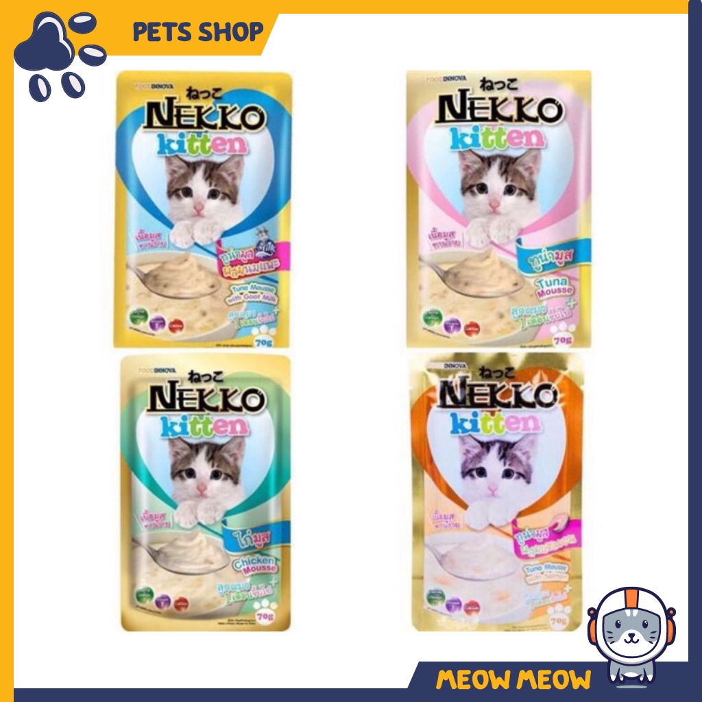 Pate cho mèo Nekko Kitten túi 70gr - Pate dinh dưỡng cho mèo con.