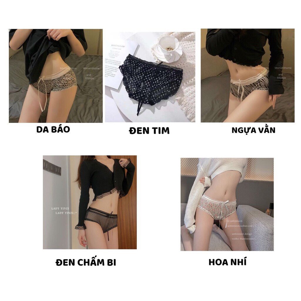 Quần Lót Nữ - Quần Lót Ren phối họa tiết cá tính tôn dáng gợi cảm DAN STORE MÃ 3302