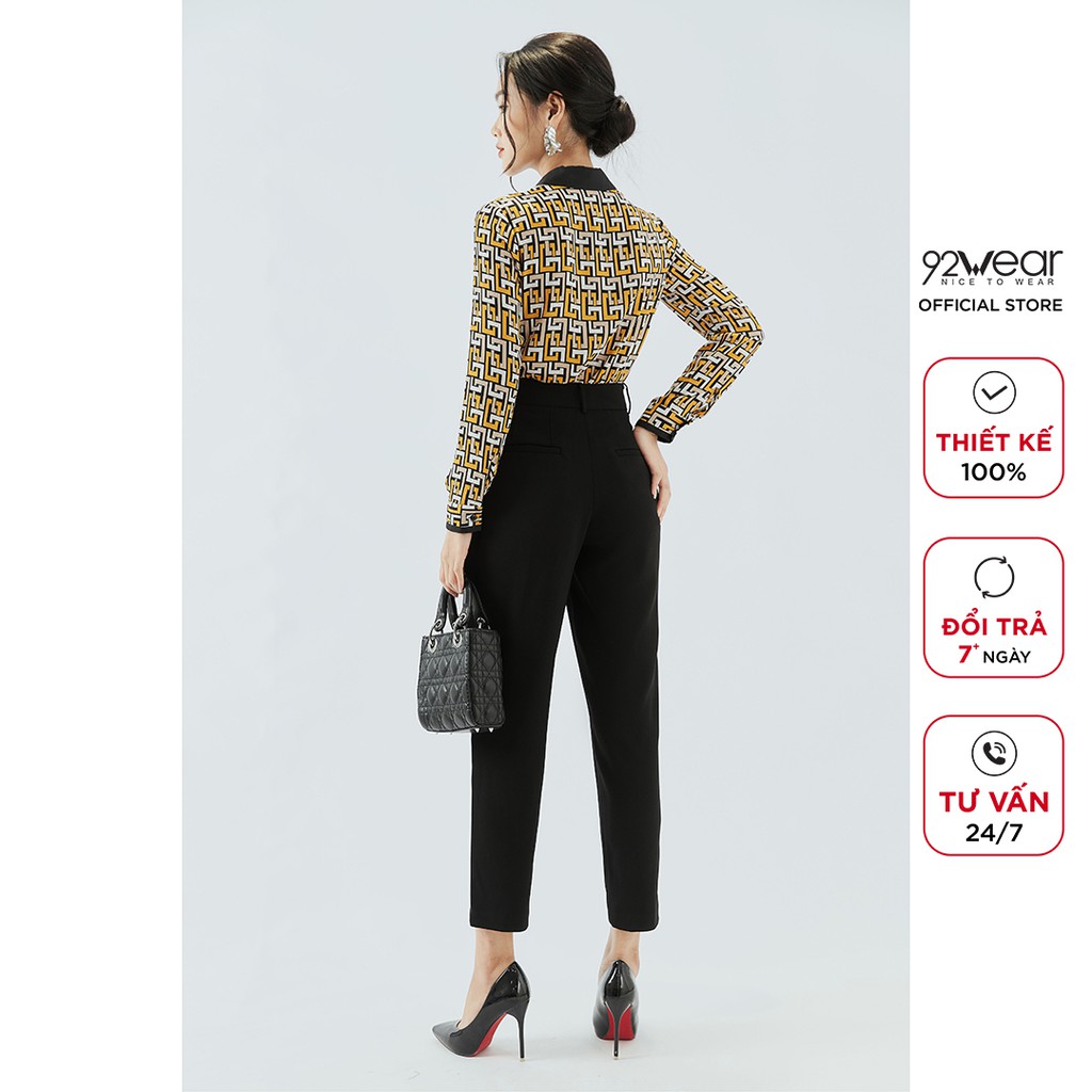 Quần tây baggy nữ cạp rời 92WEAR thiết kế phong cách công sở thanh lịch tôn dáng QAA1929