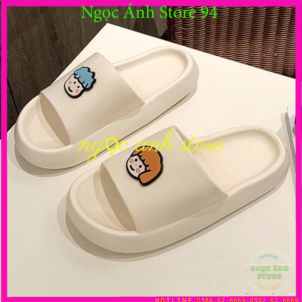 Dép bánh mì,dép đi trong nhà hình chibi dễ thương,3 màu đen,hồng,kem,size từ 36-40.Ngọc Ánh STORE