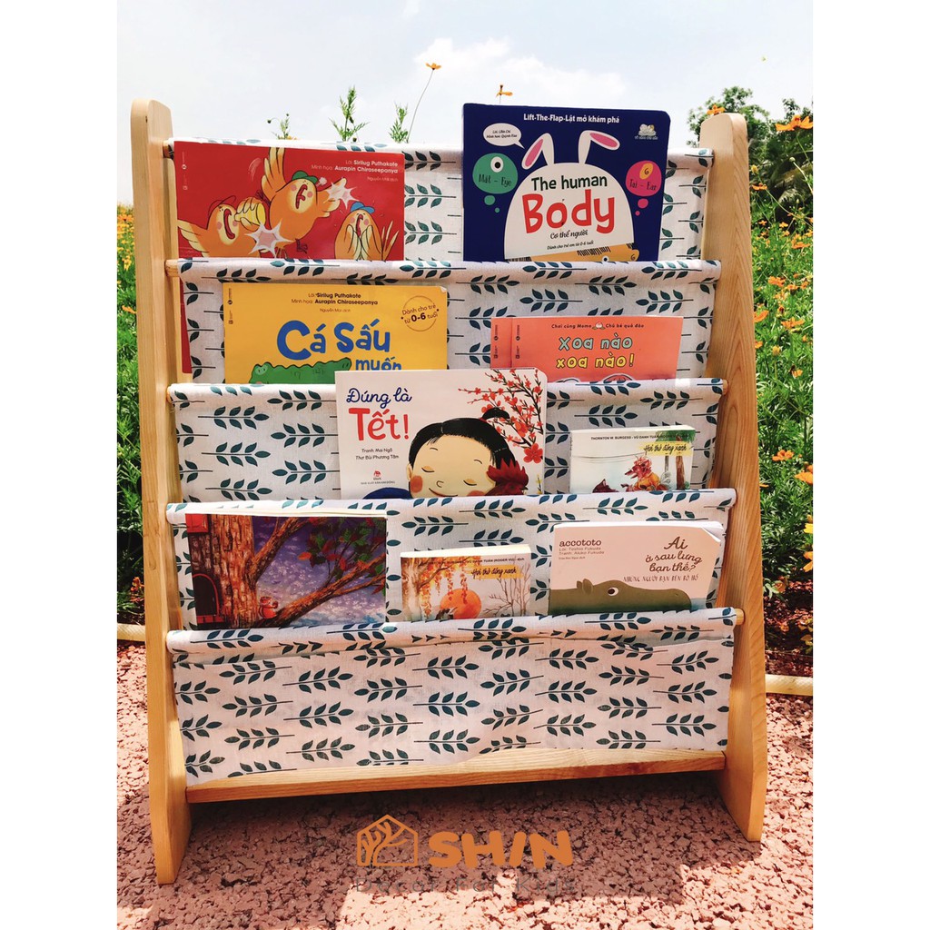 Kệ sách gỗ vải cực yêu cho bé cưng | BigBuy360 - bigbuy360.vn