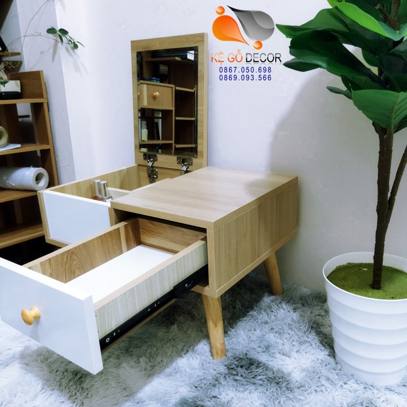 Bàn Trang Điểm , Bàn Phấn Mini Ngồi Bệt Gỗ MDF Phủ Min Cực Đẹp