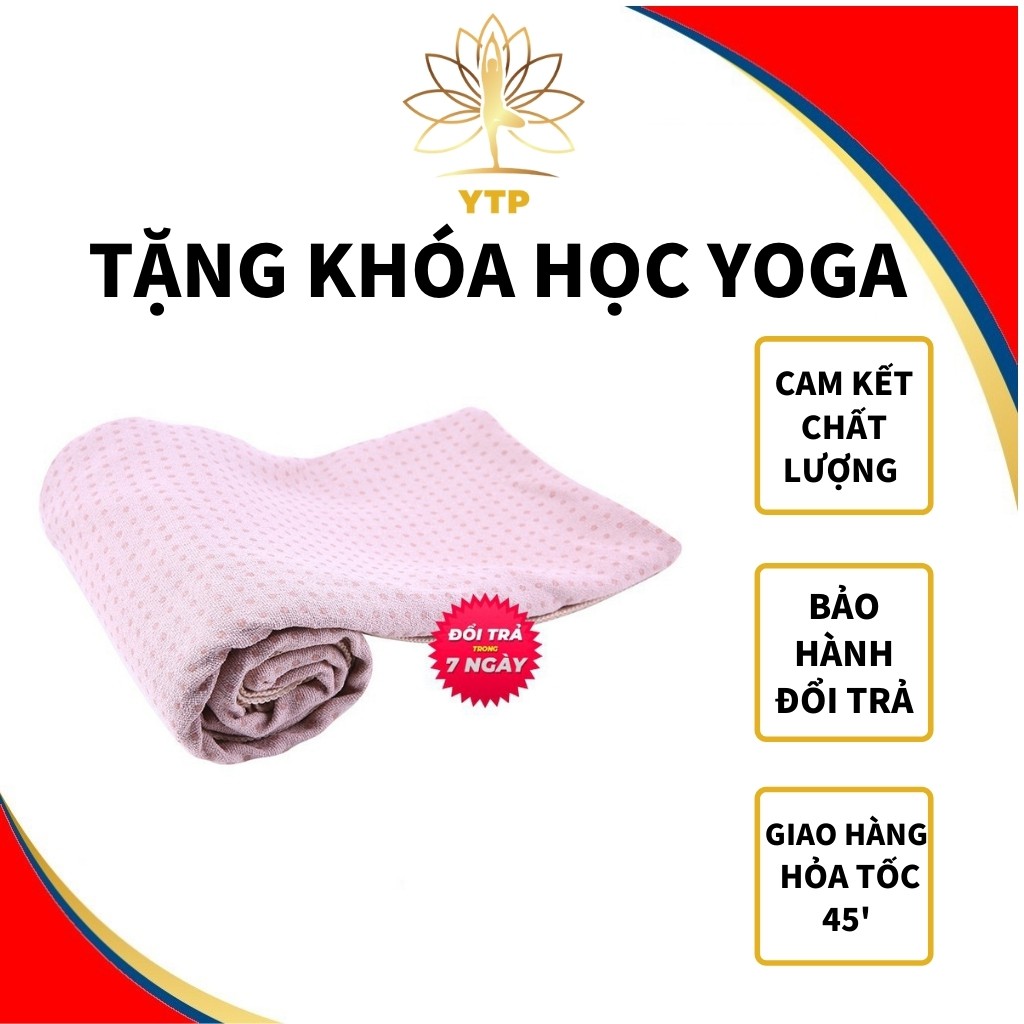 Khăn Trải Thảm Yoga S1KTT02 Senior Chất Liệu Hạt Cao Su Non Dày Chống Trượt Thấm Mồ Hôi Cao Cấp [Tặng Túi Đựng Khăn]