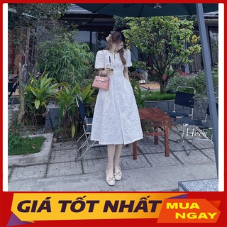 Váy Gấm Khoét Vai Dáng Xòe Ôm Eo Hàng Quảng Châu M05544