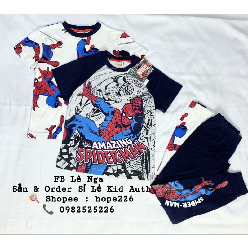 Set 2 bộ áo cộc quần dài Marvel Matalan_UK chính hãng sz 7y, 8y, 9y