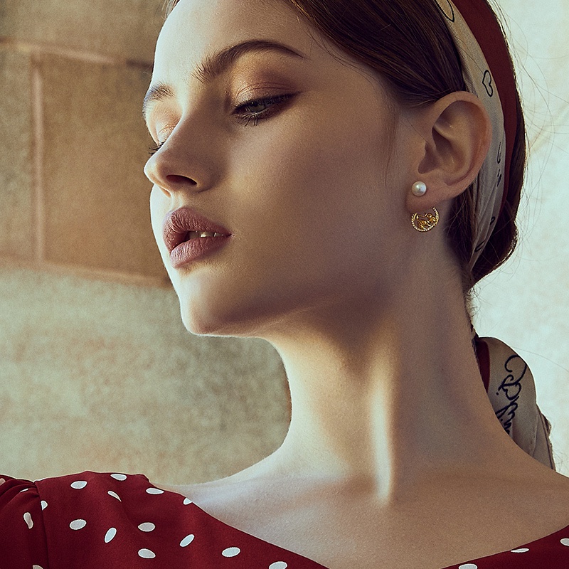 Bông tai BAMOER nạm vỏ sò xi bạc 925 thời trang