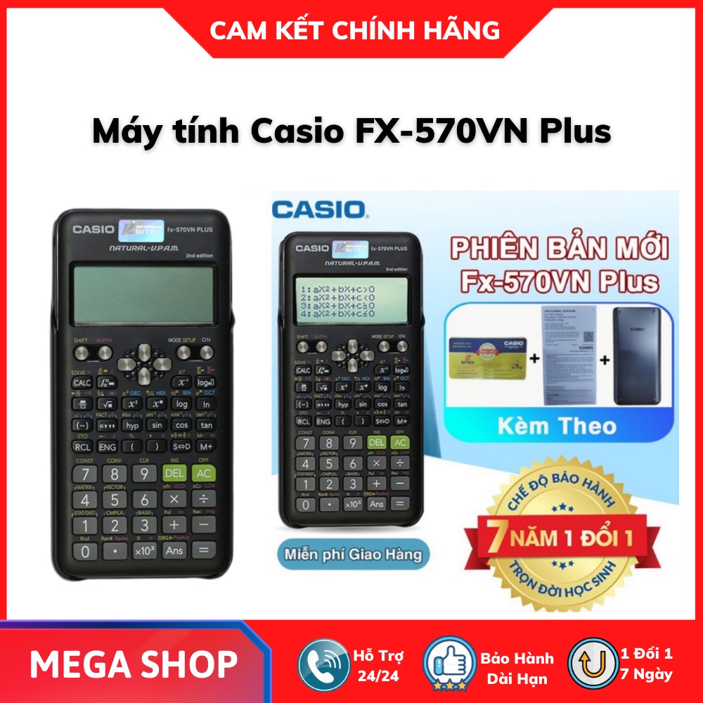 Máy tính Casio FX-570VN Plus New Chính Hãng Bảo Hành 7 Năm Lỗi 1 Đổi 1