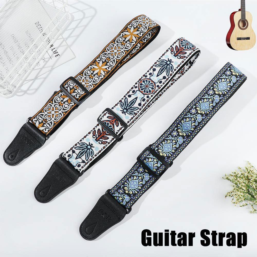 WONDER Dây Đeo Đàn Guitar Thêu Thủ Công Cho Trẻ Em Và Người Lớn
