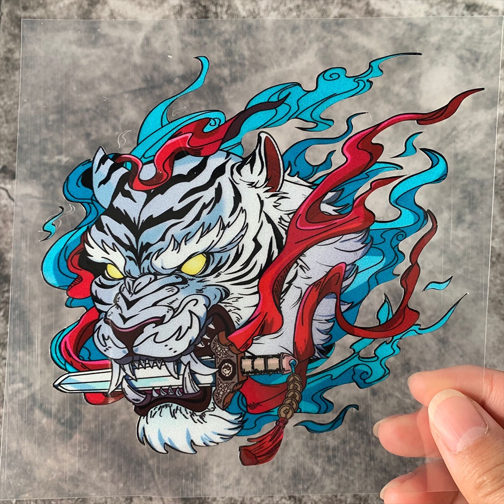 Đề Can Dán Trang Trí Xe Hơi / Laptop / Xe Tải Hình Đầu Hổ Chống Thấm