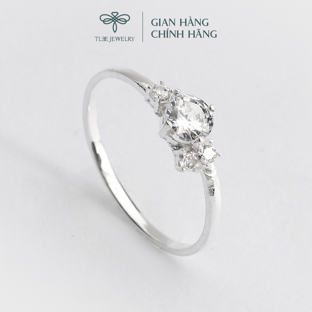Nhẫn bạc nữ TLEE đính đá chùm 3 viên cách điệu nữ tính NCJ A0209