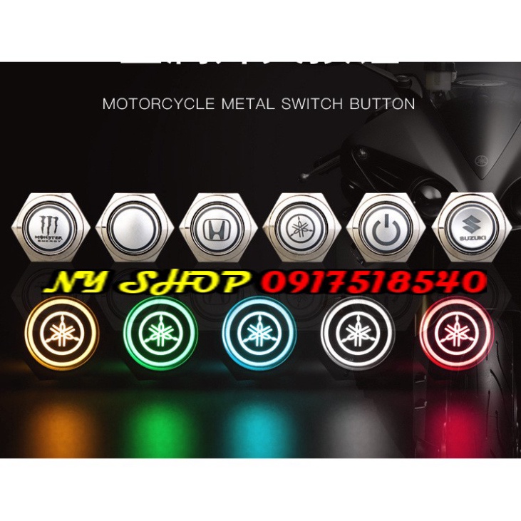 CÔNG TẮC LED LOGO ( HONDA, YAMAHA,MONTER,POWER) TẶNG KÈM JACK CẮM Ảnh thật Sp