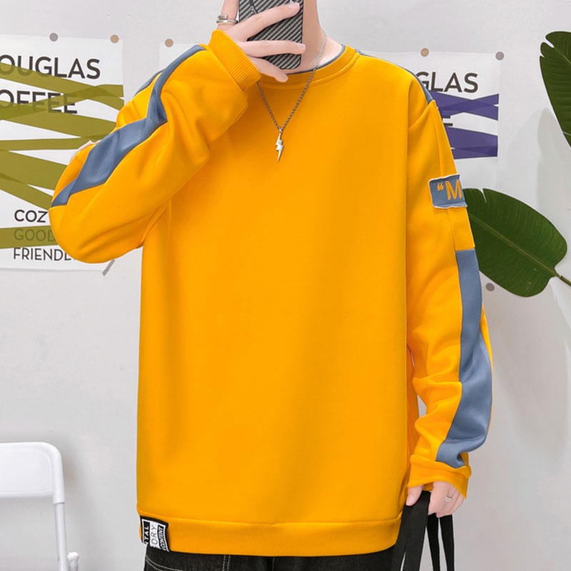 Áo Thun Nam Dài Tay Cổ Tròn Kiểu Hàn Quốc