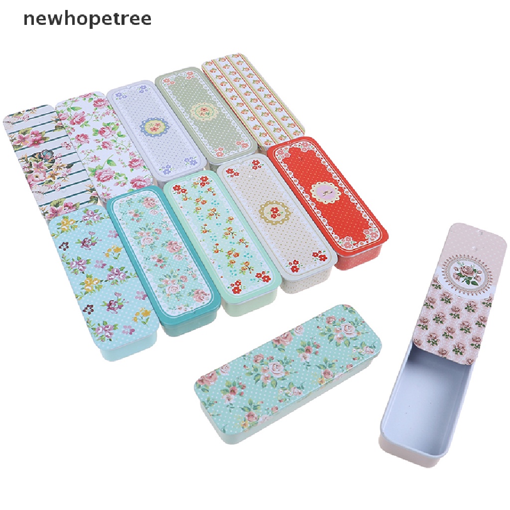 [Hàng mới về] Hộp thiếc mini hình chữ nhật có nắp trượt dùng đựng thuốc tiện dụng