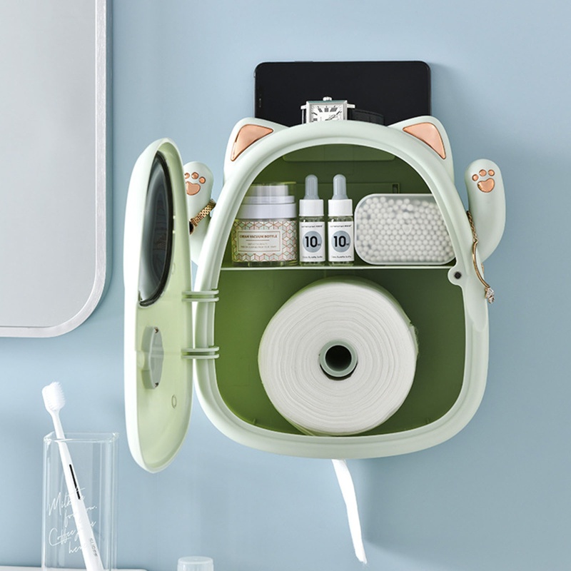 Hộp Đựng Khăn Giấy Gắn Tường Hình Mèo May Mắn Siêu Dễ Thương Đa Năng Trang Trí Nhà Cửa / Phòng Ngủ / Nhà Bếp