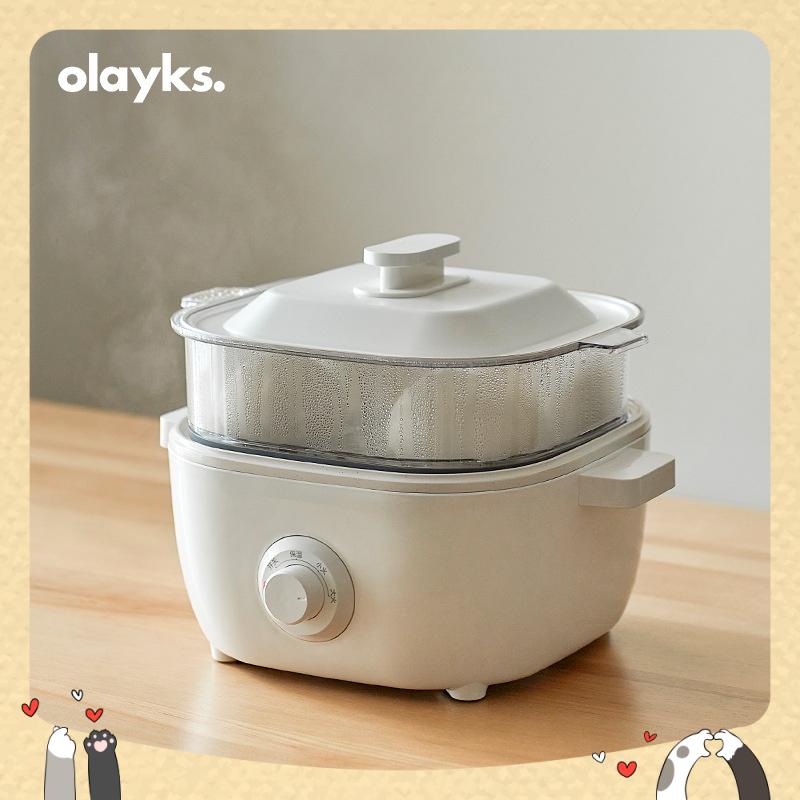 Nồi nấu lẩu điện đa năng Olayks phiên bản mới nhỏ gọn