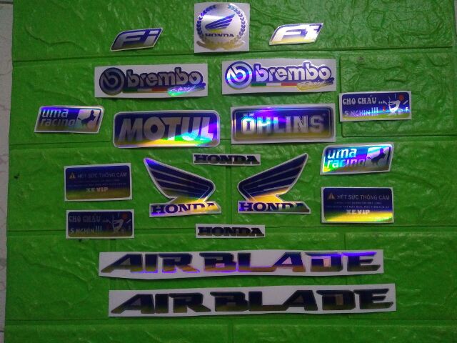 Bộ tem Airblade crôm phản quang New