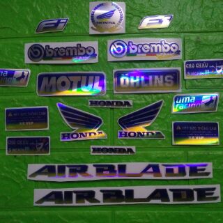 Bộ tem Airblade crôm phản quang New